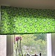 Green retro flowery curtain